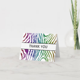 Dank u! Kleurrijke Wilde Dierlijke Gestreepte Bedankkaart