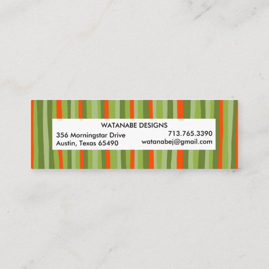 DANK U Kleurrijke Xmas Minimalistische Strepen Mini Visitekaartje (Achterkant)