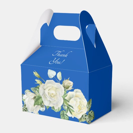 Dank U, Kobaltblauw & Wit Bedankdoosjes (Voorkant Zijde)