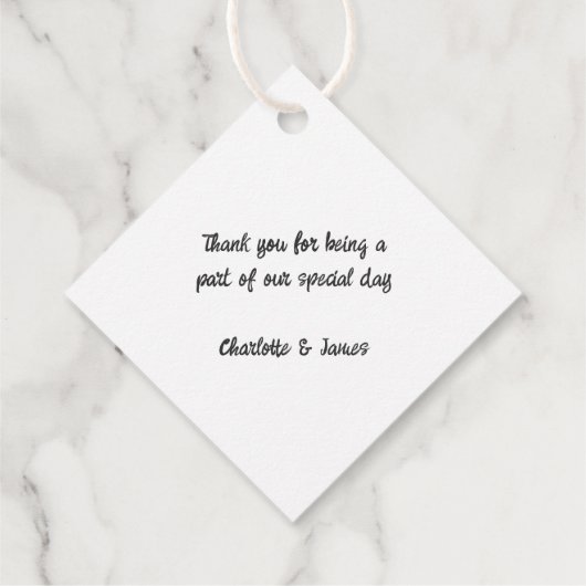 Dank u Koe thema bruiloft Bedankjes Labels (Achterkant)