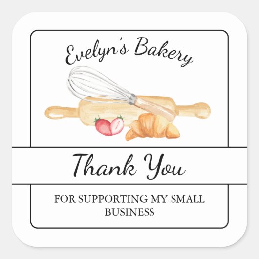 Dank u Koken en bakken business label (Voorkant)