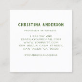 Dank u kolibrie krans vierkante visitekaartje (Achterkant)