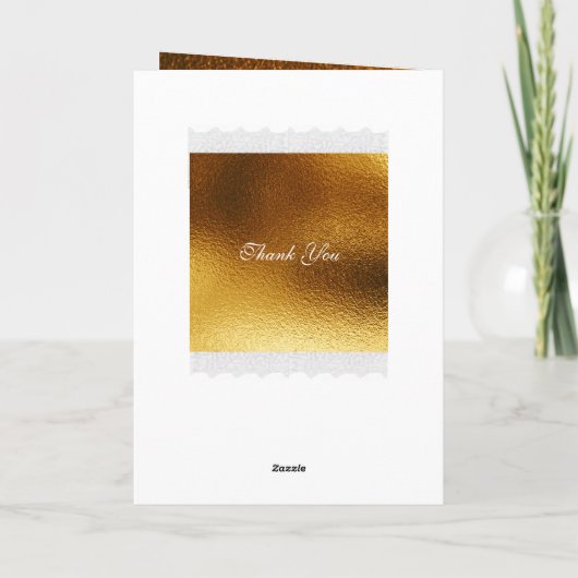 Dank u Koninklijke Witte Gouden Metaal Glanzend Bedankkaart (Achterkant)