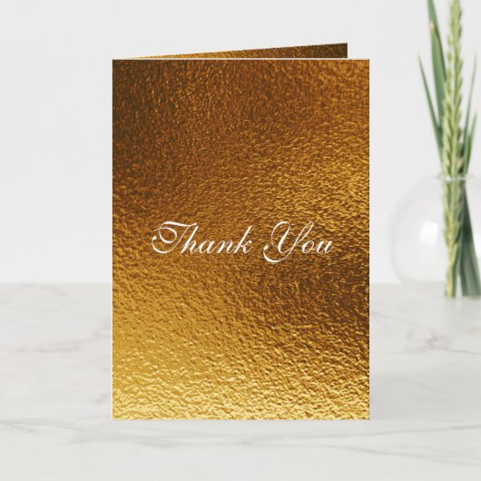 Dank u Koninklijke Witte Gouden Metaal Glanzend Bedankkaart (Voorkant)