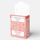 Dank u - Koraal/Wit Eenvoudige Strepen Patroon Bedankdoosjes (Geopend)