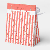 Dank u - Koraal/Wit Eenvoudige Strepen Patroon Bedankdoosjes (Achterkant)