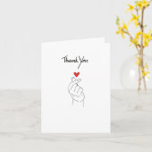 Dank u Koreaans Vinger Hart Gevouwen Wenskaart Kaart (Gele Bloem)