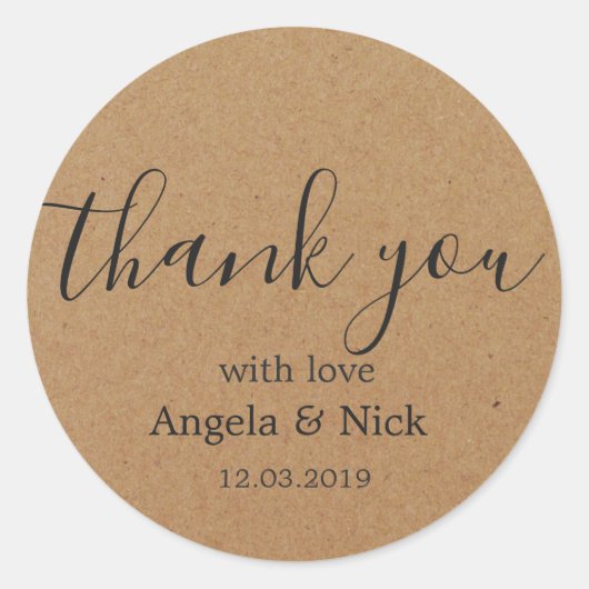 Dank u Kraft Met Liefde Sticker (Voorkant)