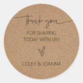 Dank U Kraft Papier Stickers (Voorkant)
