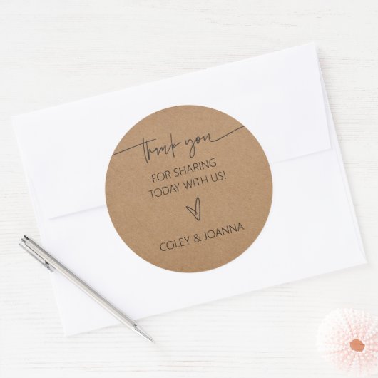 Dank U Kraft Papier Stickers (Envelop)