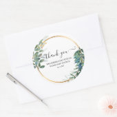 Dank u krijt ivy en bloemen ronde sticker (Envelop)