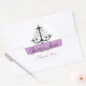 Dank u Kroonluchter Namen Bruiloft Favor Sickers Ronde Sticker (Envelop)