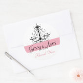 Dank u kroonluchter namen bruiloft gunst Stickers (Envelop)