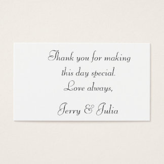 Dank u label 2 zijdig visitekaartje