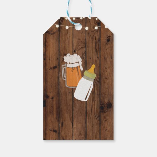 Dank u Label Baby shower Brewing Girl Boy Blue Cadeaulabel (Achterkant)