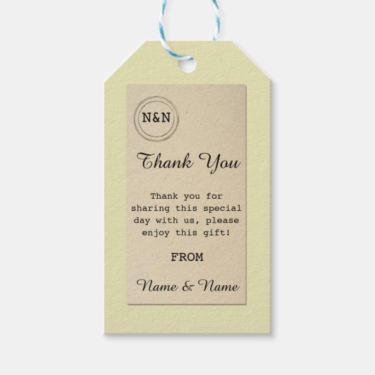 Dank u Label Bibliotheek Favor Labels Trouwboeken Cadeaulabel (Voorkant)