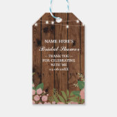 Dank u Label Bloemen Favor Hout Vrijgezellenfeest Cadeaulabel (Voorkant)