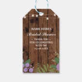 Dank u Label Bloemen Favor Hout Vrijgezellenfeest Cadeaulabel (Voorkant)