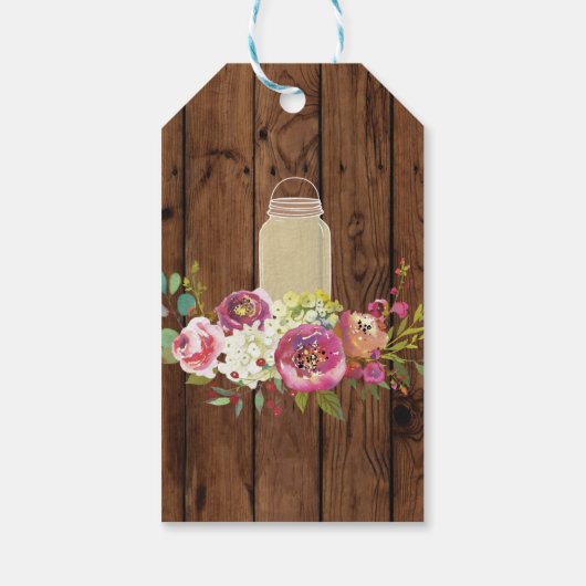 Dank u Label Bloemen Favor Wood Jar Vrijgezellenfe Cadeaulabel (Achterkant)