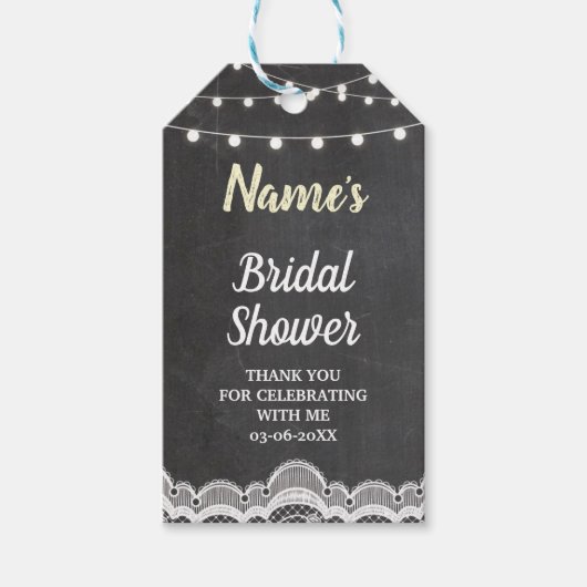 Dank u Label Bloemen Krijt Kant Jar Vrijgezellenfe Cadeaulabel (Voorkant)