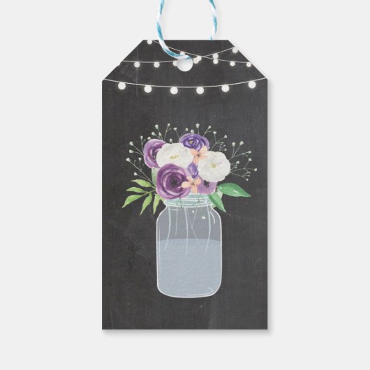 Dank u Label Bloemen Krijt Kant Jar Vrijgezellenfe Cadeaulabel (Achterkant)