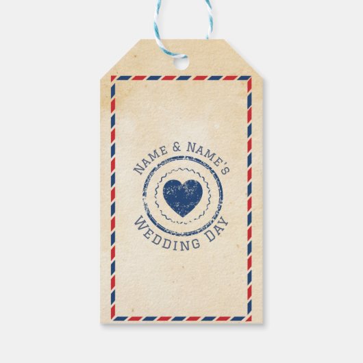 Dank u Label Briefkaart Favor Labels Wedding Trave Cadeaulabel (Achterkant)