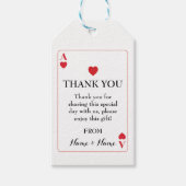 Dank u Label Bruiloft Spelen Kaarten Ace van Harte Cadeaulabel (Voorkant)