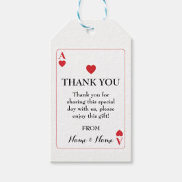 Dank u Label Bruiloft Spelen Kaarten Ace van Harte Cadeaulabel