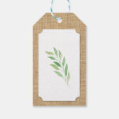 Dank u Label Burlap Leaves Wreath Vrijgezellenfees Cadeaulabel (Achterkant)