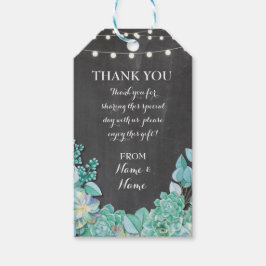 Dank u Label Chalk Favor Labels Succulent Wedding Cadeaulabel