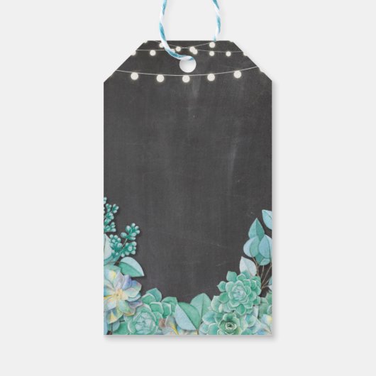 Dank u Label Chalk Favor Labels Succulent Wedding Cadeaulabel (Achterkant)