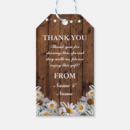 Dank u Label Daisy Favor Labels Wood Wedding Cadeaulabel