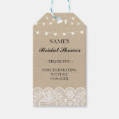 Dank u Label Favor Burlap Lace Vrijgezellenfeest Cadeaulabel (Voorkant)