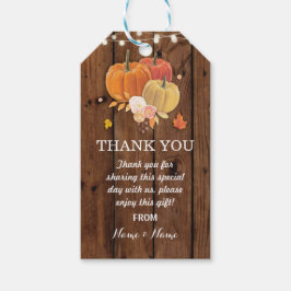 Dank u Label Favor Labels Pompoen Wood Wedding Cadeaulabel