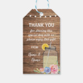 Dank u Label Favor Mason Jar Floral Wedding Cadeaulabel (Voorkant)