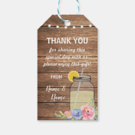 Dank u Label Favor Mason Jar Floral Wedding Cadeaulabel