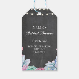 Dank u Label Favor Pastel Succulent Vrijgezellenfe Cadeaulabel