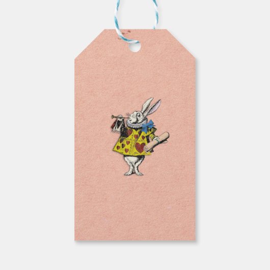 Dank u Label Favor Wonderland Konijnenbruiloft Cadeaulabel (Achterkant)