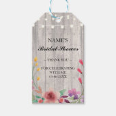 Dank u Label Favor Wood Floral Vrijgezellenfeest Cadeaulabel (Voorkant)
