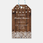 Dank u Label Favor Wood Lace Vrijgezellenfeest Cadeaulabel (Voorkant)