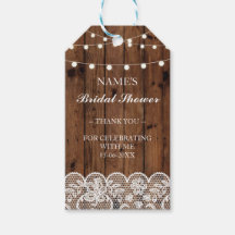 Dank u Label Favor Wood Lace Vrijgezellenfeest