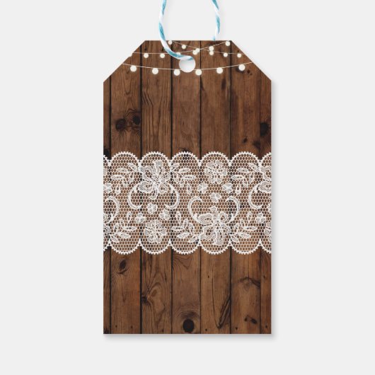 Dank u Label Favor Wood Lace Vrijgezellenfeest Cadeaulabel (Achterkant)