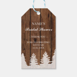 Dank u Label Favor Wood Trees Xmas Vrijgezellenfee Cadeaulabel