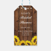 Dank u Label Favor Zonnebloem Hout Vrijgezellenfee Cadeaulabel (Voorkant)