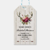 Dank u Label Floral Favor Antlers Vrijgezellenfees Cadeaulabel (Voorkant)
