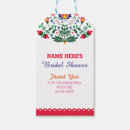 Dank u Label Floral Fiesta Mexico Vrijgezellenfees Cadeaulabel