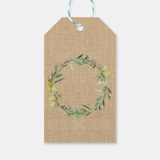 Dank u Label Floral in Love Lights Burlap Bruiloft Cadeaulabel (Achterkant)