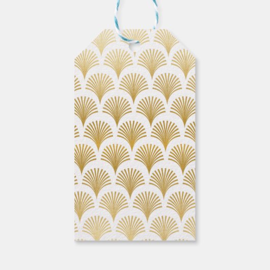 Dank u Label Gatsby Art Deco Gold Vrijgezellenfees Cadeaulabel (Achterkant)