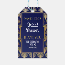 Dank u Label Gatsby Art Deco Gold Vrijgezellenfees Cadeaulabel