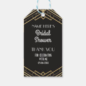 Dank u Label Gold Gatsby Art Deco Vrijgezellenfees Cadeaulabel (Voorkant)